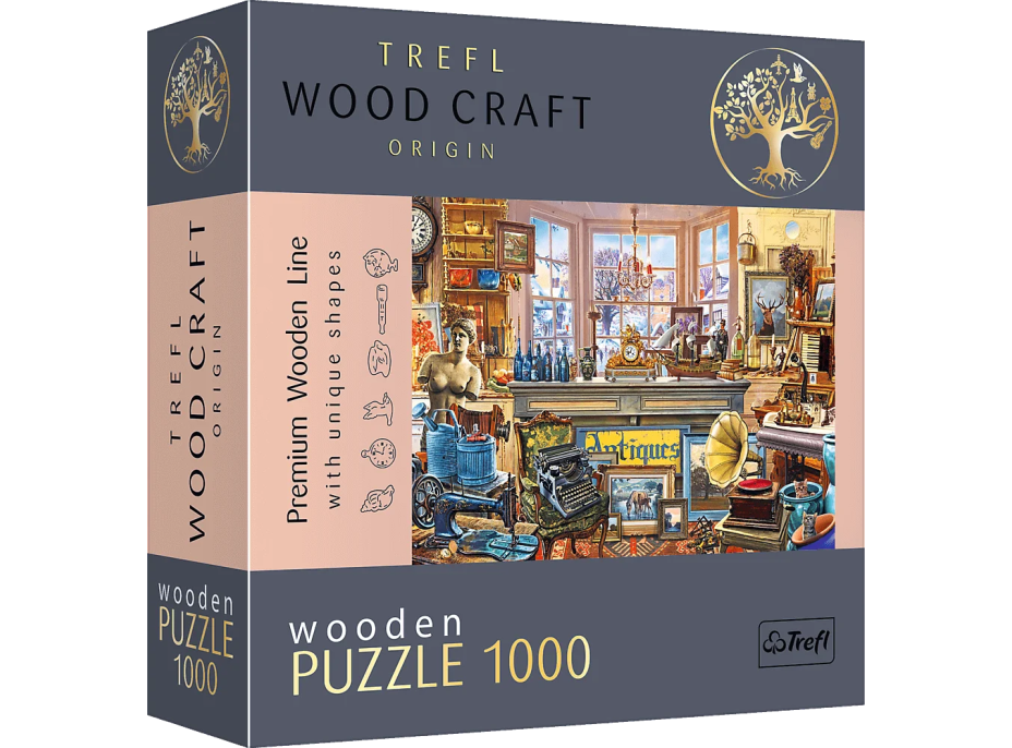 TREFL Wood Craft Origin puzzle Starožitníctvo 1000 dielikov