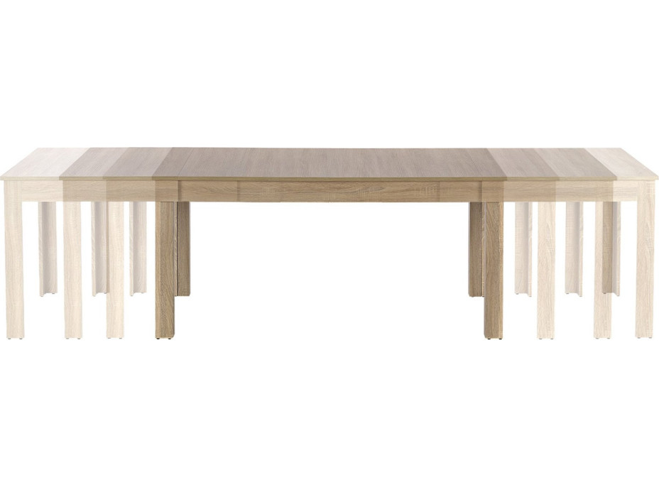 Jedálenský stôl SWEN - 160(300)x90x76 cm - rozkladací - dub sonoma