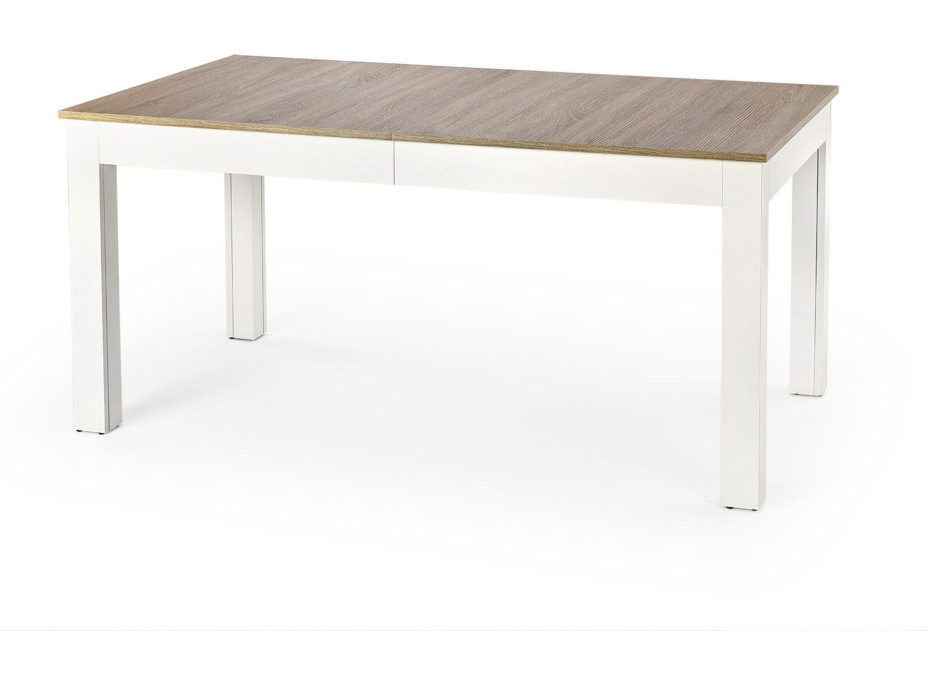 Jedálenský stôl SWEN - 160(300)x90x76 cm - rozkladací - dub sonoma/biela