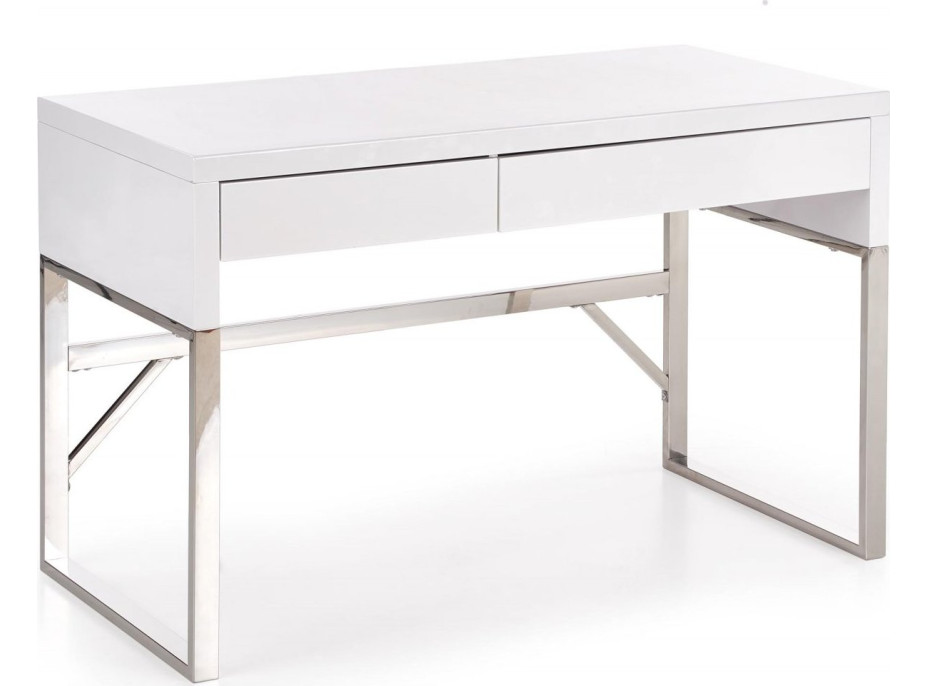 Písací stôl DENISA - biely/chrómový