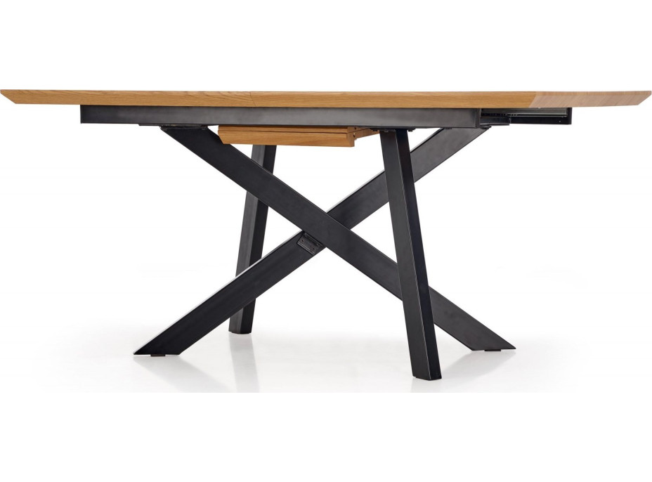 Jedálenský stôl CHRIS - 160(200)x90x76 cm - rozkladací - zlatý dub/čierny