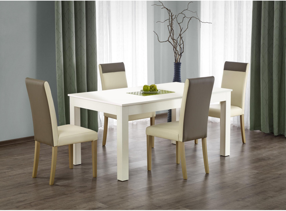Jedálenský stôl SWEN - 160(300)x90x76 cm - rozkladací - biely