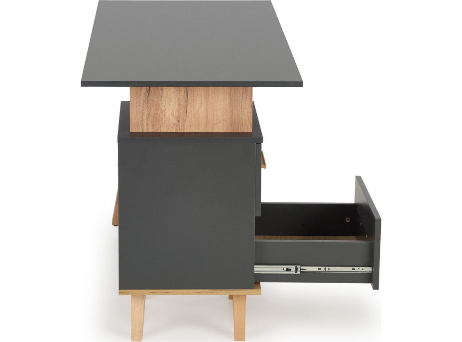 Písací stôl SNAPE - šedý/dub votan