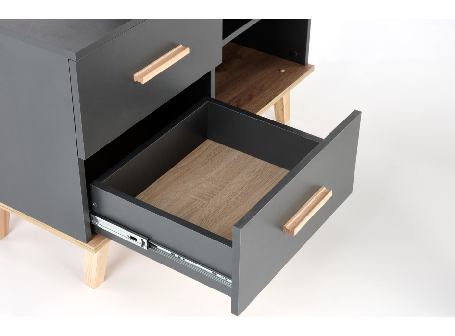 Písací stôl SNAPE - šedý/dub votan