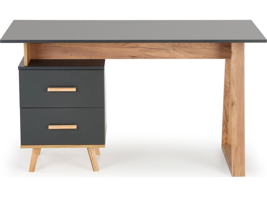 Písací stôl SNAPE - šedý/dub votan