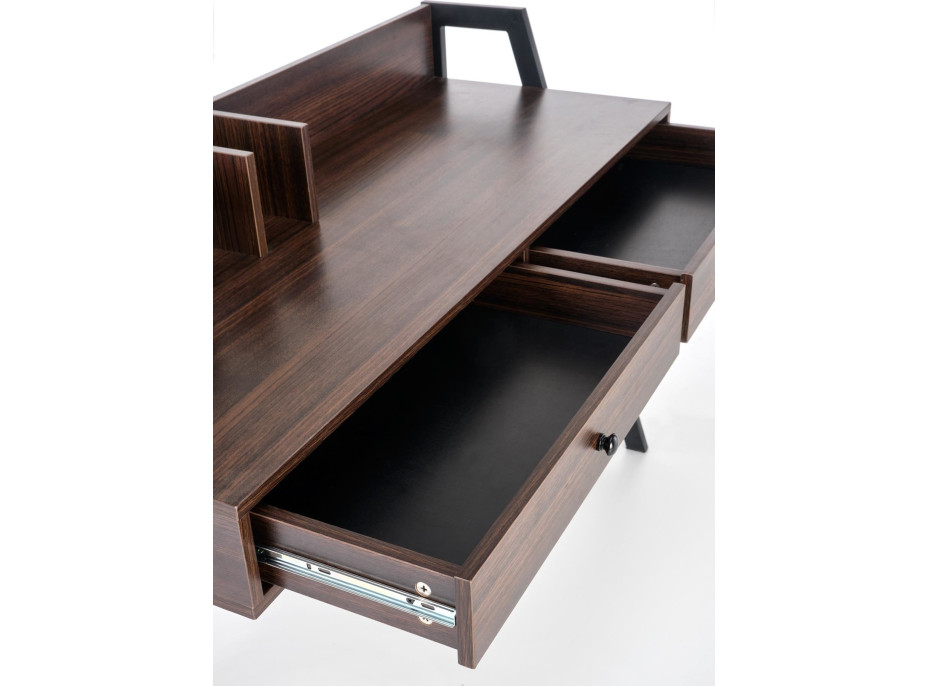 Písací stôl KARLA - orech/čierny