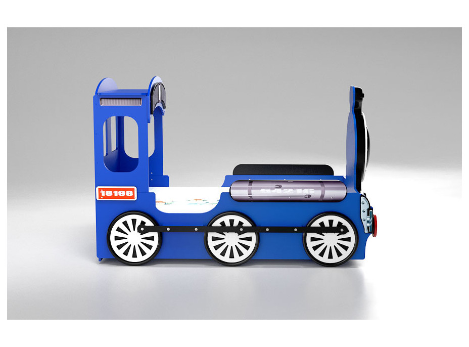 Detská posteľ 3D MAŠINKA 190x90 cm - modrá