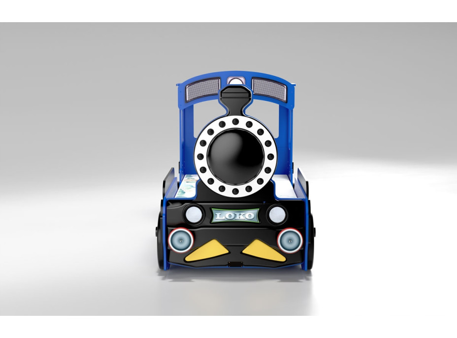 Detská posteľ 3D MAŠINKA 190x90 cm - modrá