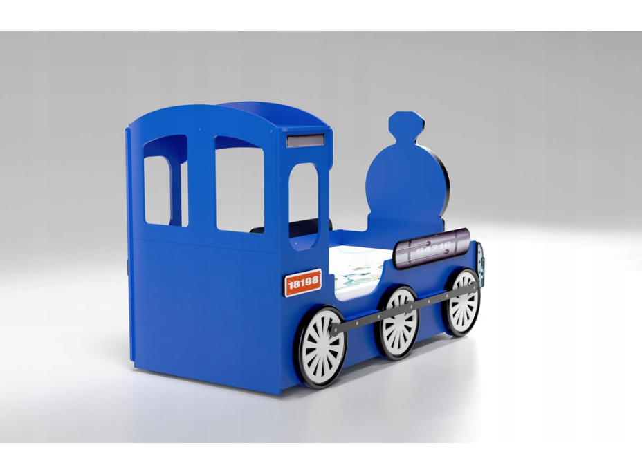Detská posteľ 3D MAŠINKA 190x90 cm - modrá