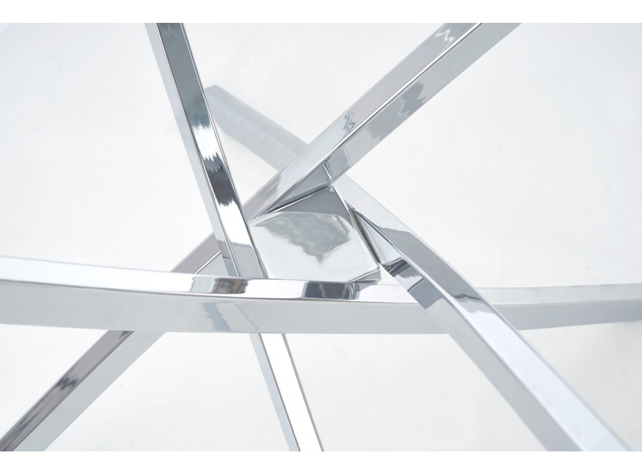 Jedálenský stôl RAY 100x73 cm - číre sklo/chróm