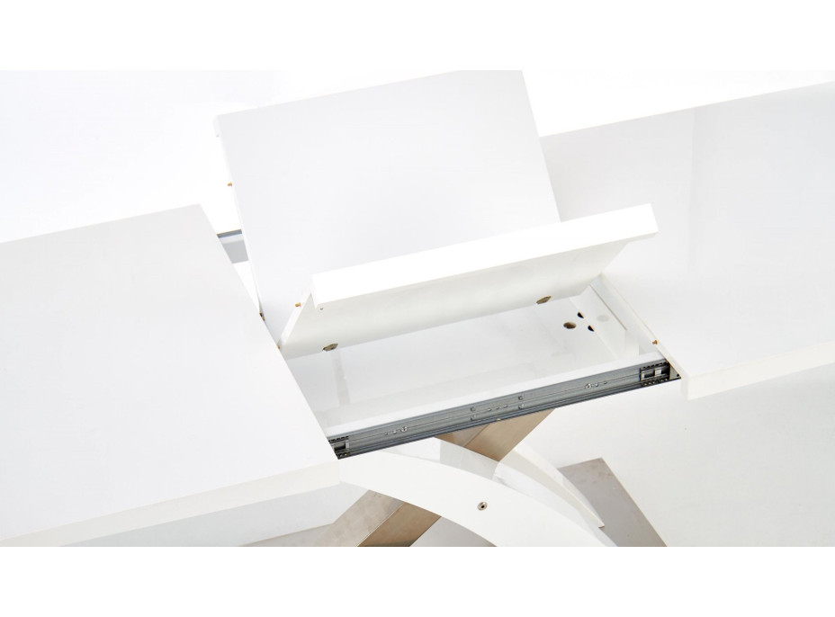 Jedálenský stôl STEVEN 2 - 160(220)x90x77 cm - rozkladací - biely