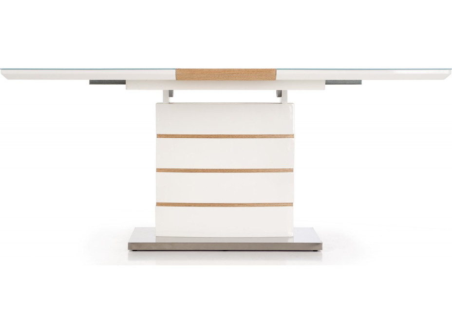 Jedálenský stôl TYLER - 140(180)x80x76 cm - rozkladací - biely/dub zlatý