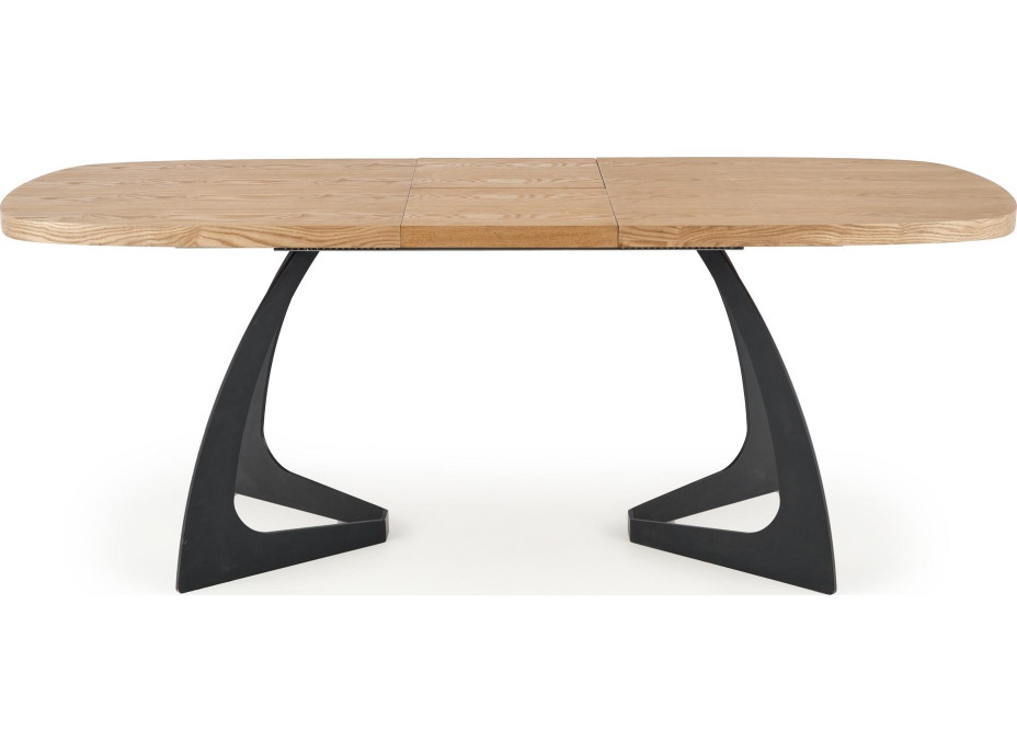 Jedálenský stôl OWEN - 160(200)x90x75 cm - rozkladací - dub prírodný/čierny