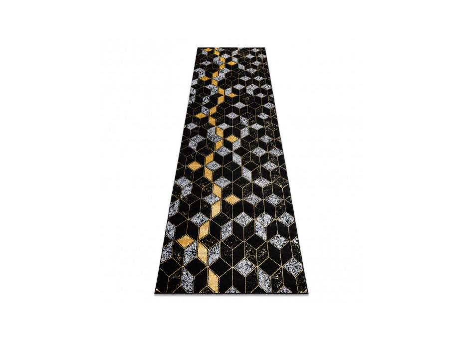 Behúň Gloss 400B 86 3D geometric black/gold