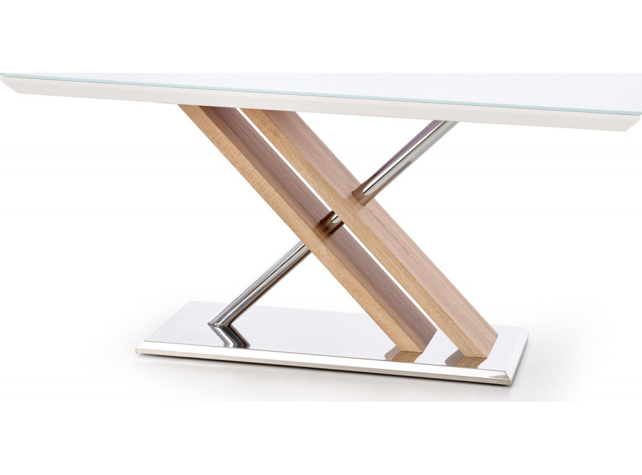 Jedálenský stôl KANE - 160x90x76 cm - biely/dub sonoma