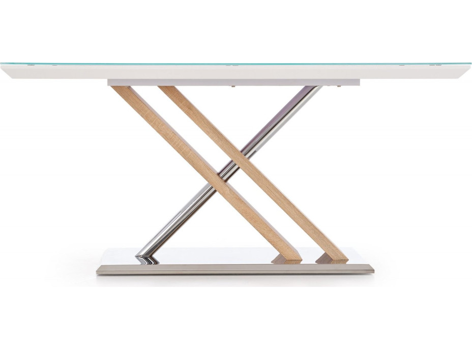 Jedálenský stôl KANE - 160x90x76 cm - biely/dub sonoma