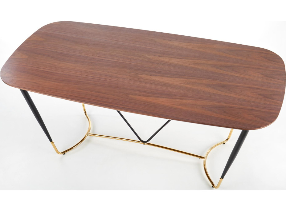 Jedálenský stôl MARCUS - 180x90x76 cm - orech/čierny/zlatý