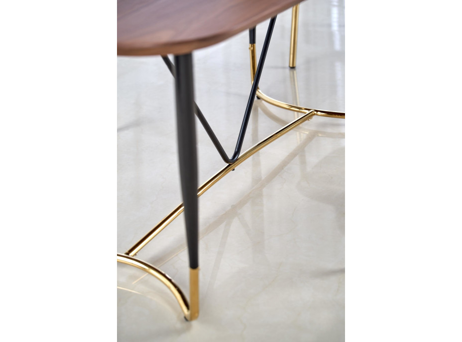 Jedálenský stôl MARCUS - 180x90x76 cm - orech/čierny/zlatý