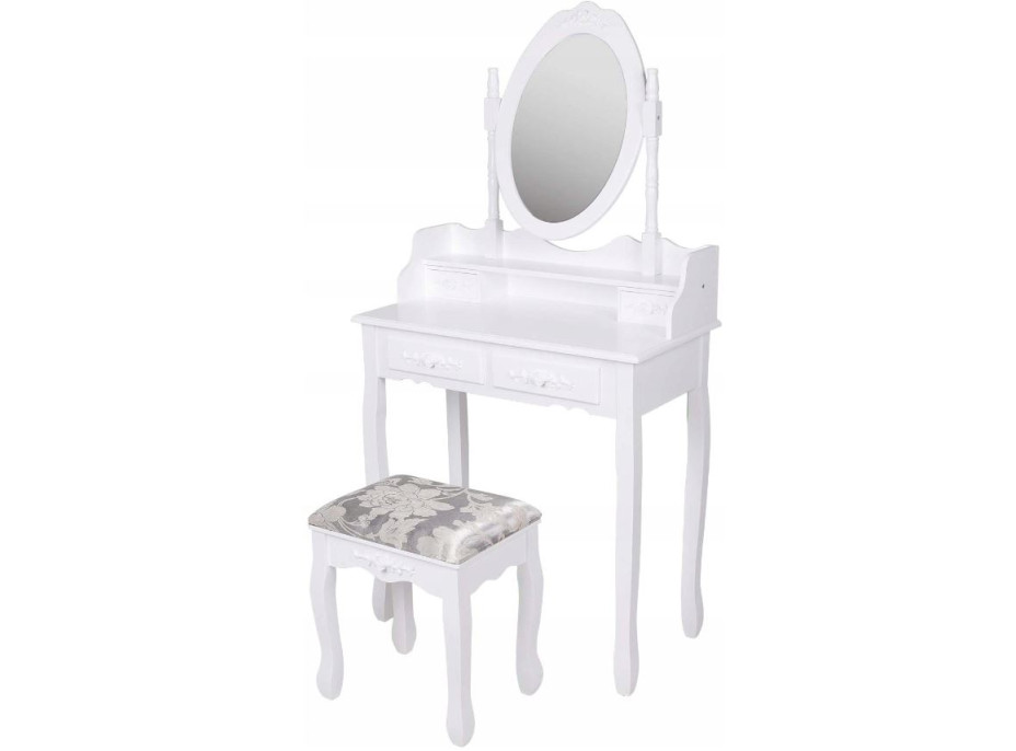 Toaletný stolík REGÍNA s taburetom - biely