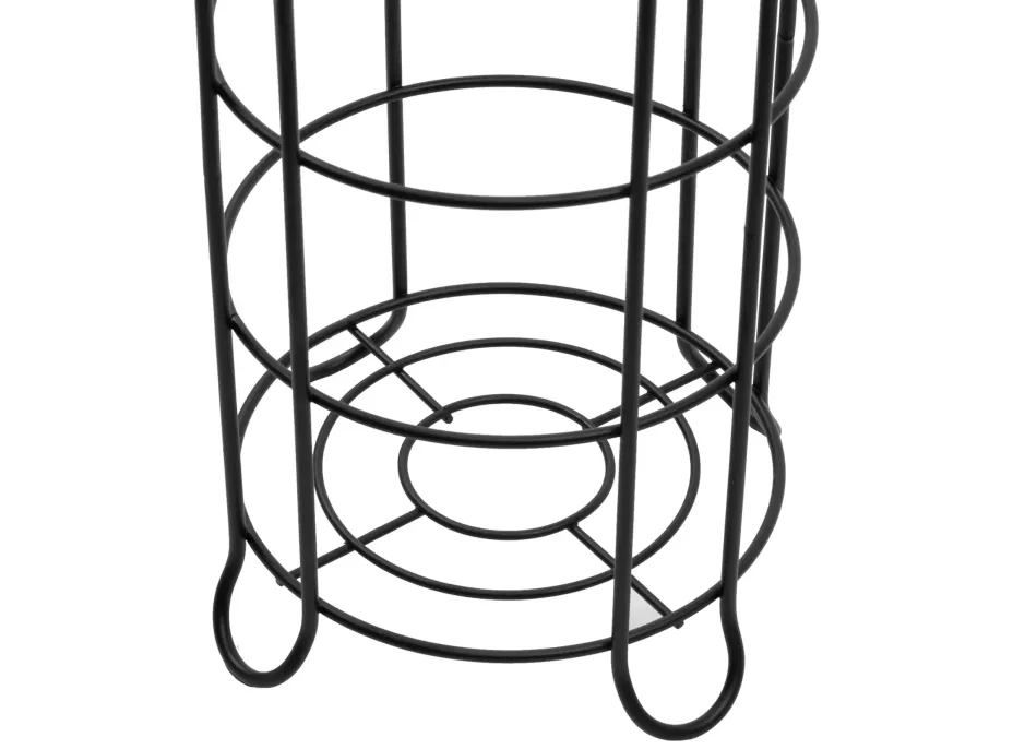 Držiak toaletného papiera so zásobníkom a košíkom - stojaci - na 4 role - čierny