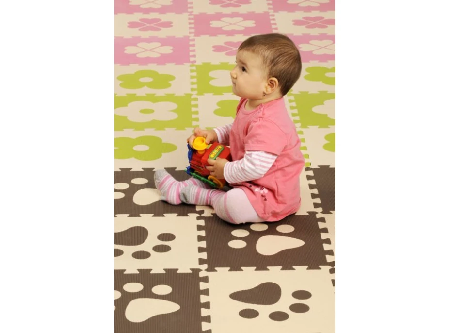 Penové BABY puzzle Hnedé labky B (29,5x29,5)