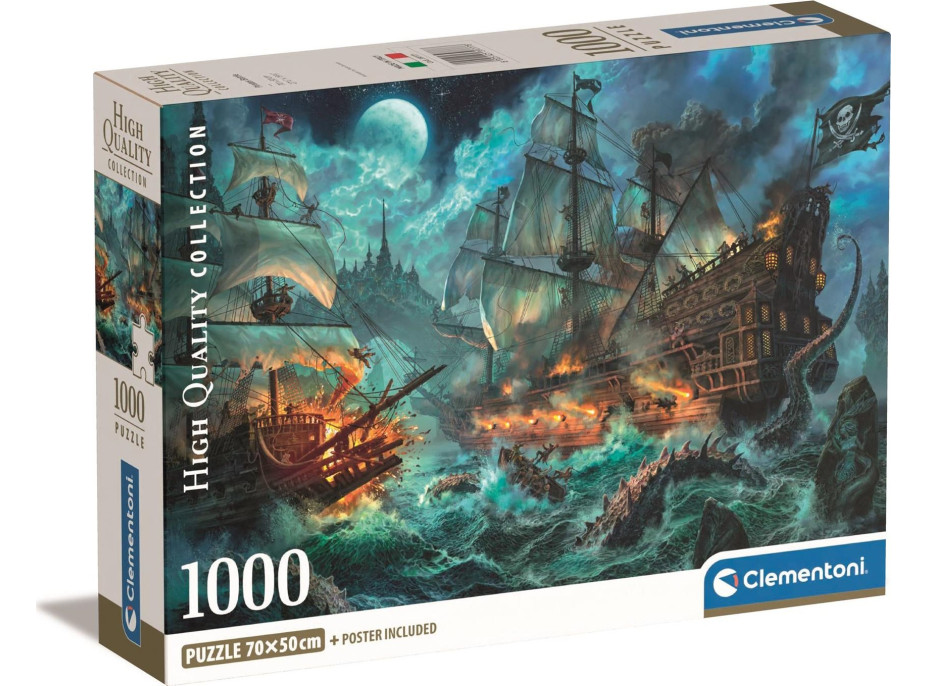 CLEMENTONI Puzzle Bitka pirátov 1000 dielikov