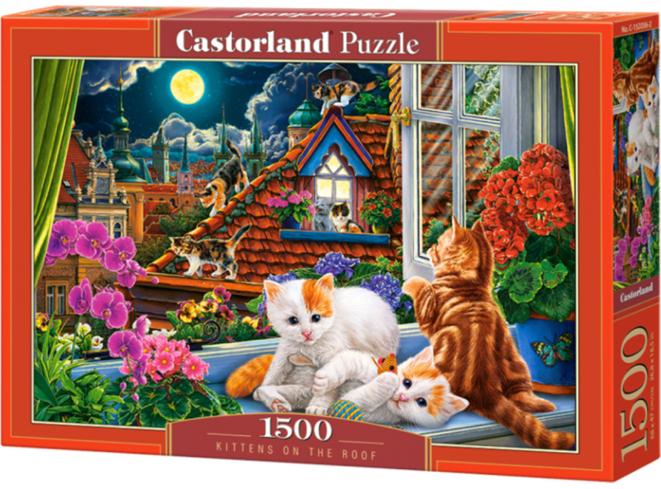 CASTORLAND Puzzle Mačiatka na streche 1500 dielikov