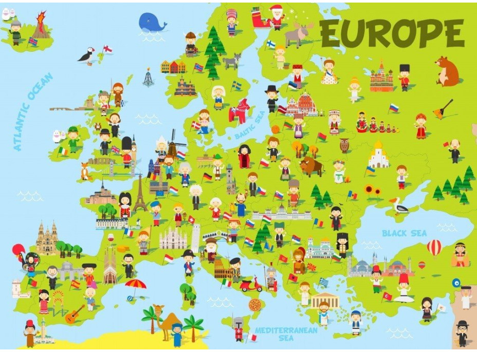 BLUEBIRD Puzzle Mapa Európy 150 dielikov