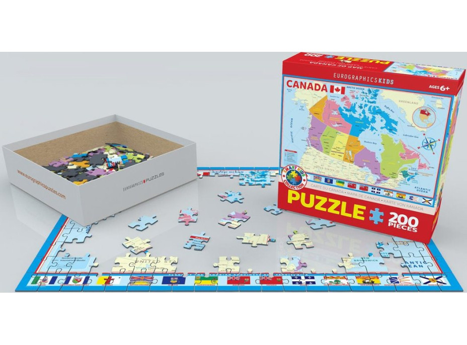 EUROGRAPHICS Puzzle Mapa Kanady 200 dielikov