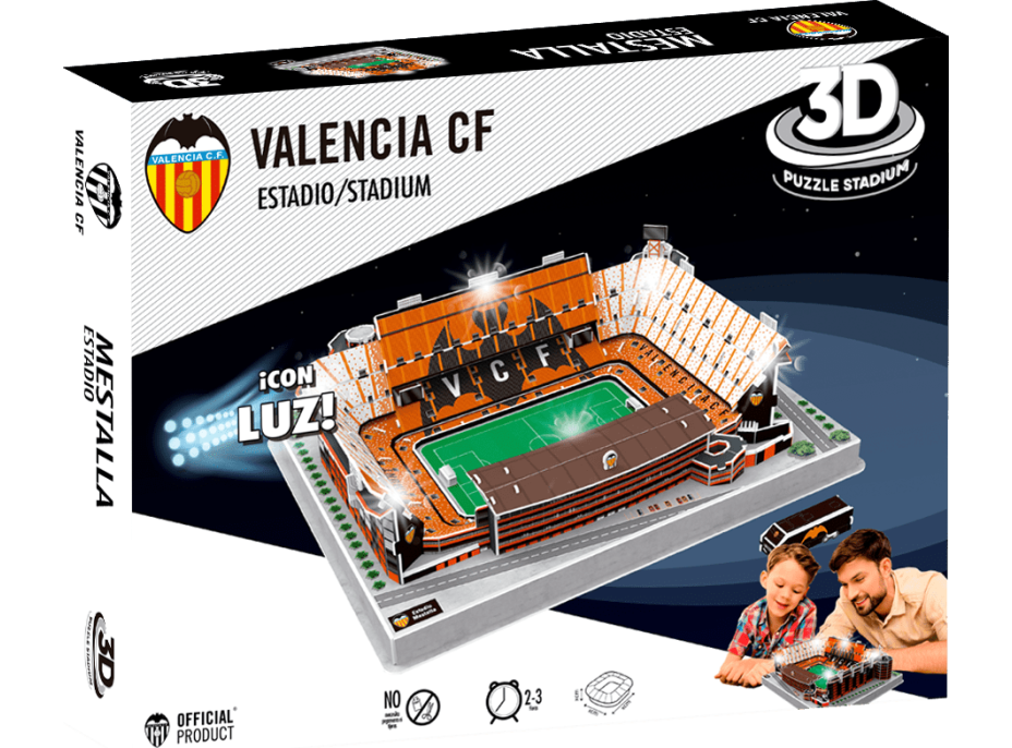3D PUZZLE STADIUM Svietiace 3D puzzle Štadión Mestalla - FC Valencia