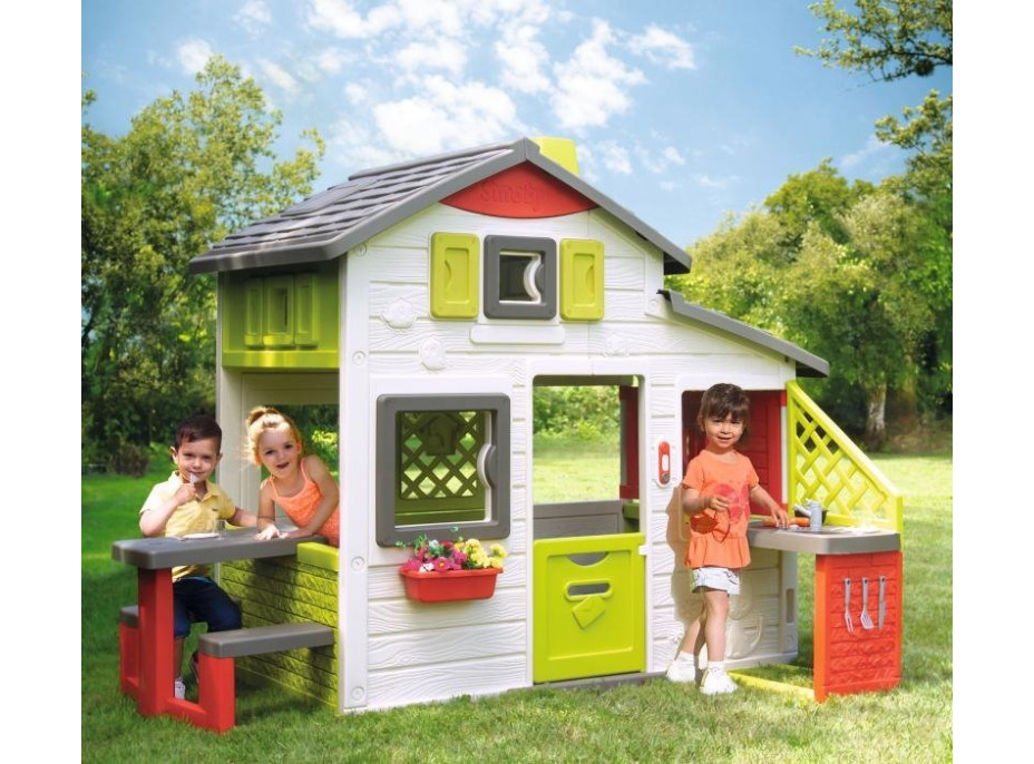 SMOBY Záhradný domček Neo Friends House s kuchynkou a piknikovým stolom
