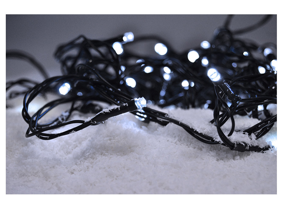 LED vonkajšia vianočná reťaz - 200 LED - 8 funkcií - farba studená biela