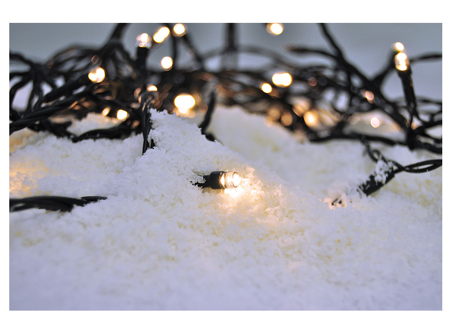 LED vonkajšia vianočná reťaz - 200 LED - 8 funkcií - farba teplá biela