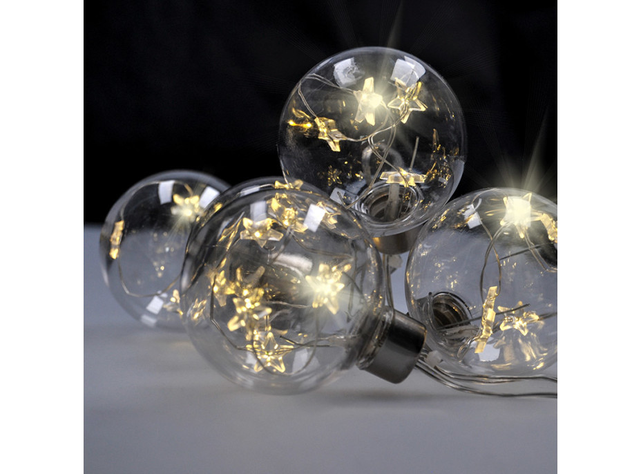 LED vianočných gulí s hviezdami - 30 LED