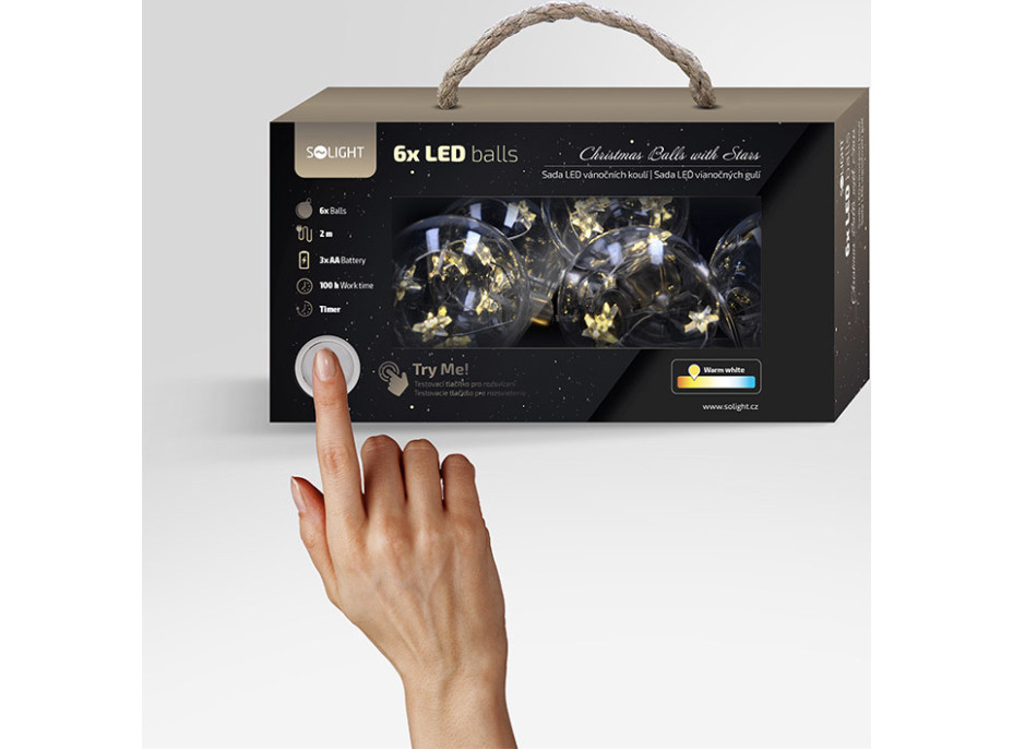 LED vianočných gulí s hviezdami - 30 LED