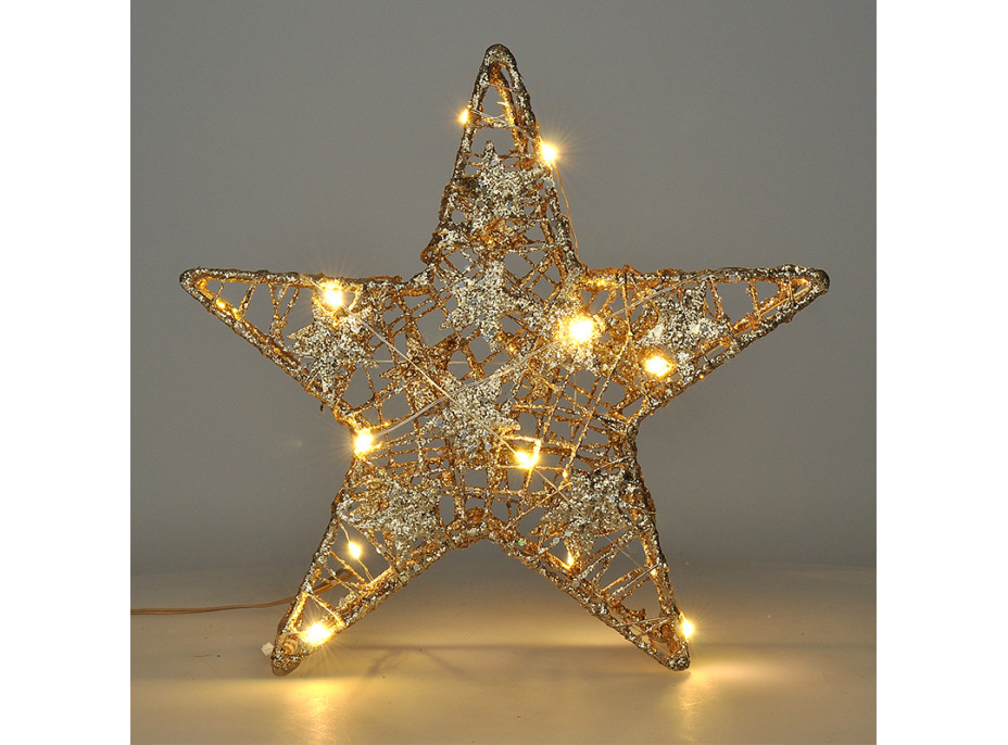 Vianočná hviezda glitter - zlatá