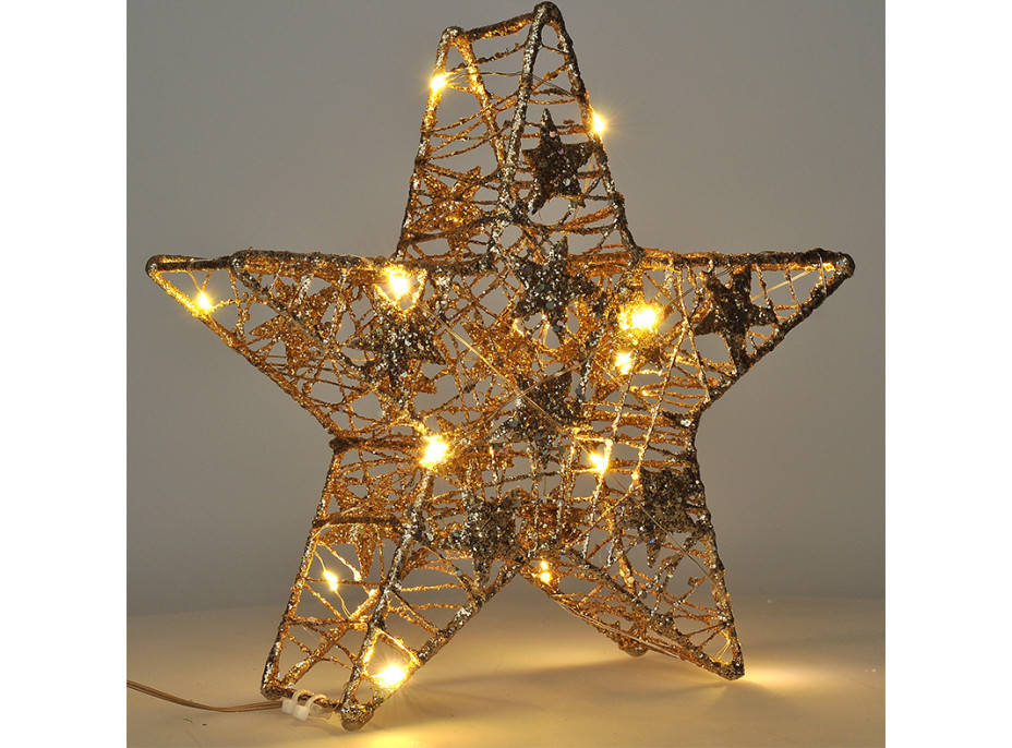 Vianočná hviezda glitter - zlatá