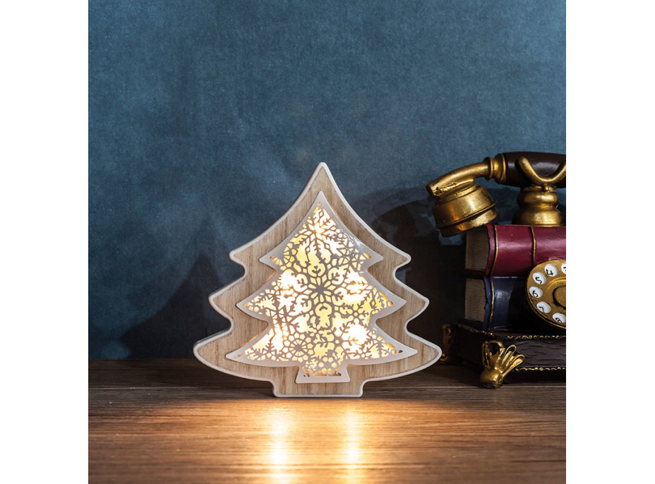 LED vianočný stromček - drevený dekor