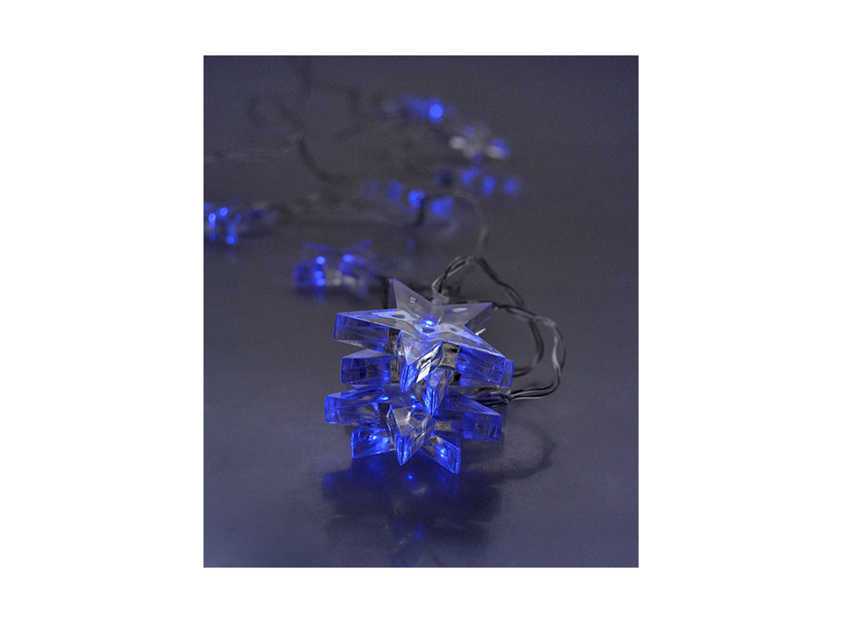 LED vianočná reťaz - Hviezdy - 10 LED - modré svetlo