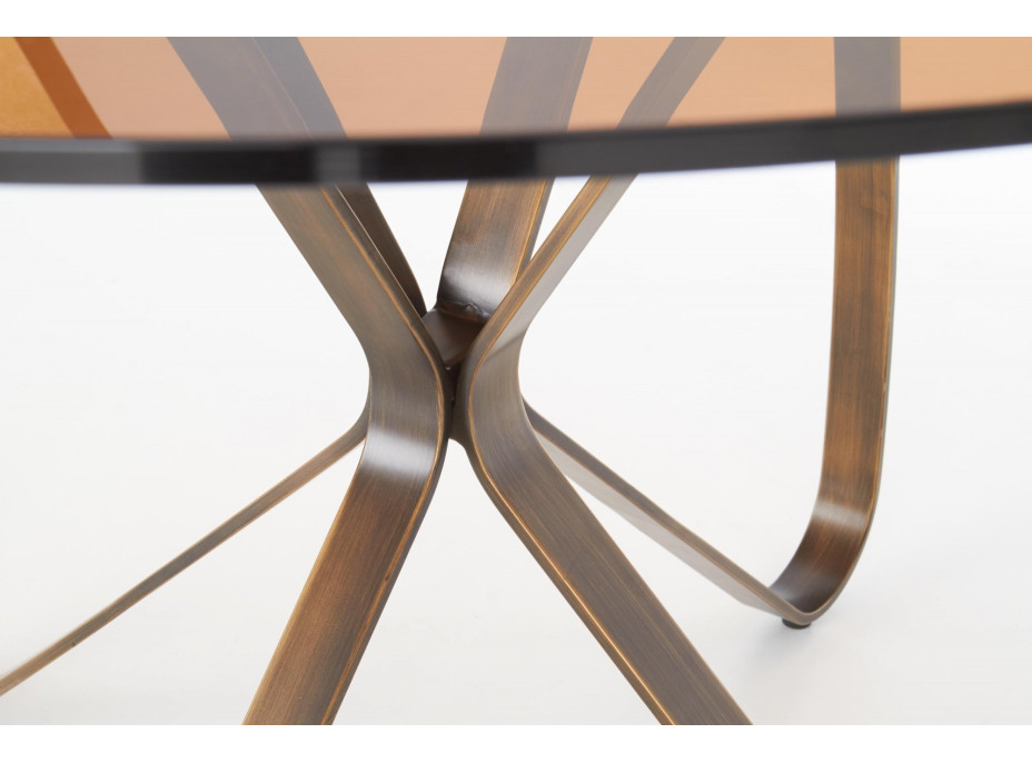 Jedálenský stôl MATTHEW - 120x70 cm - hnedý/zlatý