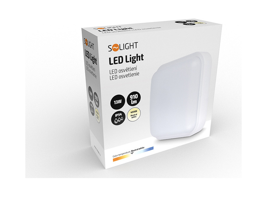 LED vonkajšie osvetlenie štvorcové - 13 W - 910 lm - 4000 K
