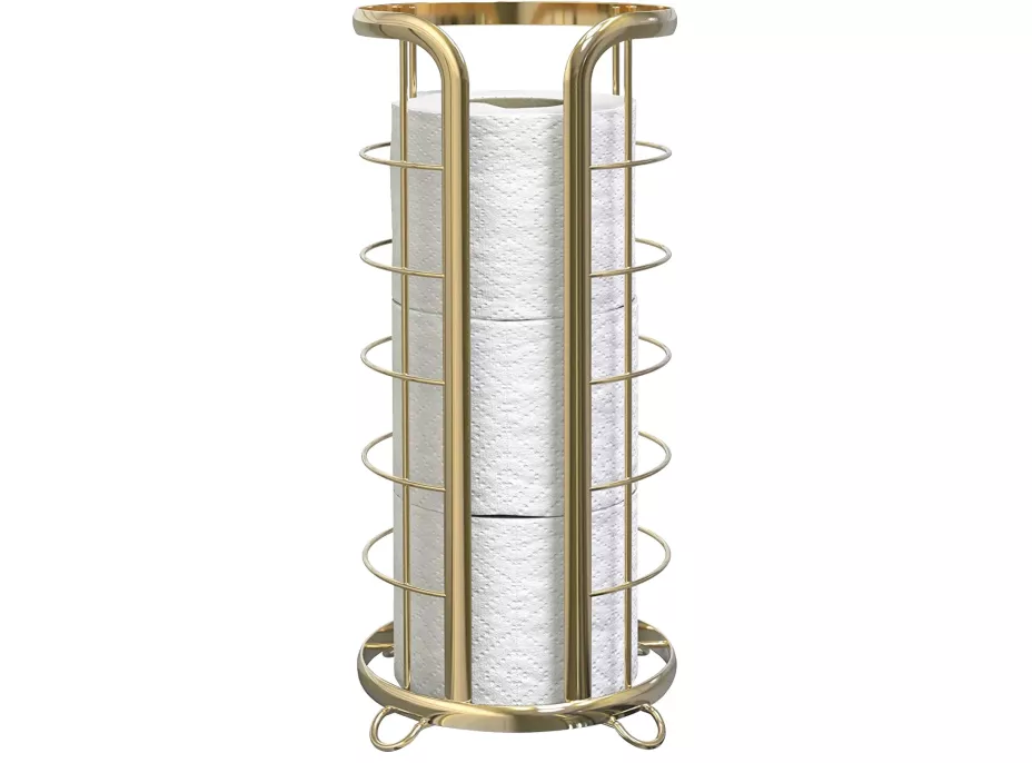 Zásobník na toaletný papier FALE - kovový - zlatý