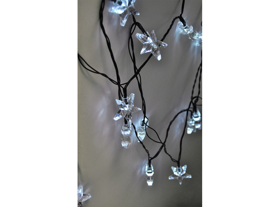 LED vianočná reťaz - Hviezdy - 20 LED - farba biela