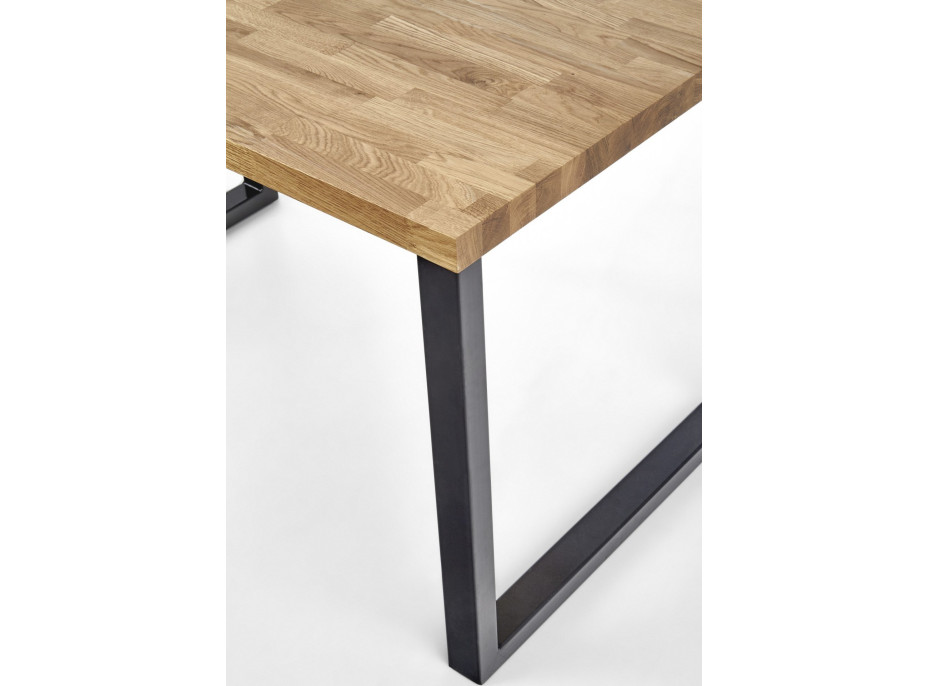 Jedálenský stôl JOSHUA- 120x78x76 cm - dub prírodný/čierny