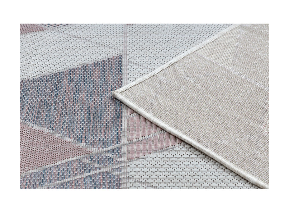 Kusový koberec Sion Sisal Triangles 3006 ecru/pink