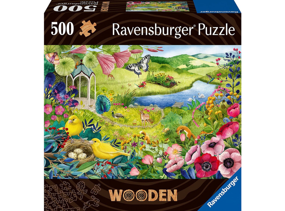 RAVENSBURGER Drevené puzzle Divoká záhrada 500 dielikov
