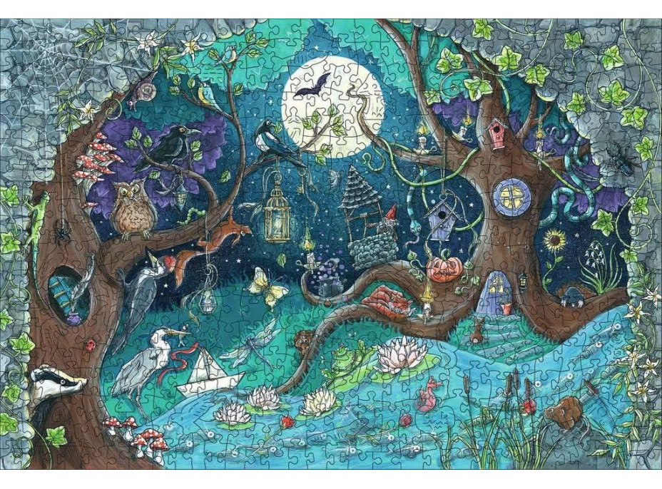 RAVENSBURGER Drevené puzzle Čarovný les 500 dielikov