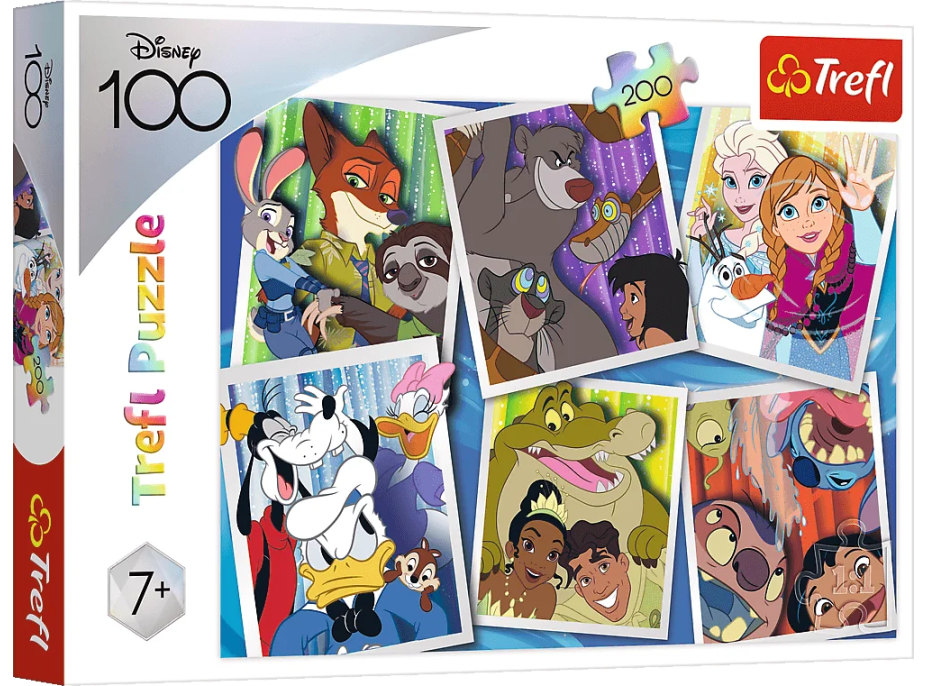 TREFL Puzzle Disney 100 rokov: Postavičky Disney 200 dielikov