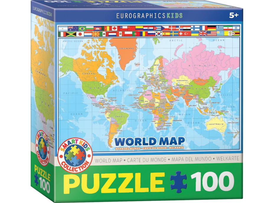 EUROGRAPHICS Puzzle Mapa sveta 100 dielikov