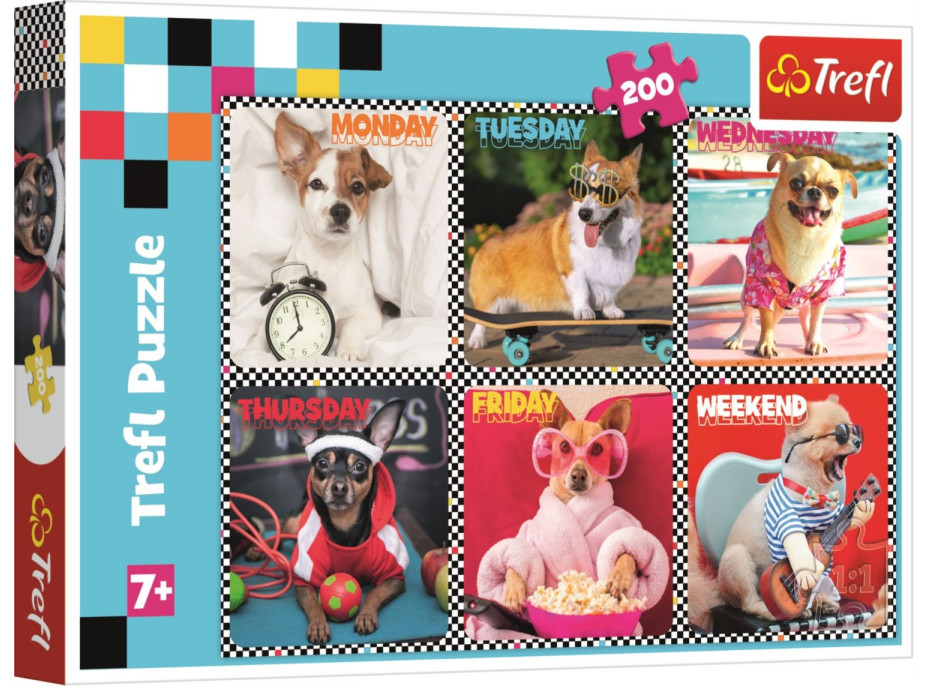 TREFL Puzzle Veselí psíkovia 200 dielikov